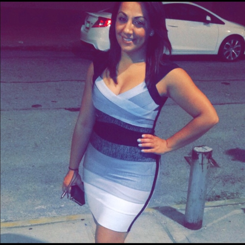 Gorgeous multi color bandage dress